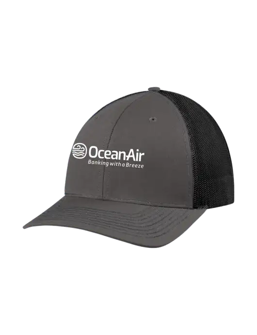 Richardson Adjustable Snapback Original 112 Trucker Cap Dark Grey w/Black Mesh w/OceanAir Logo