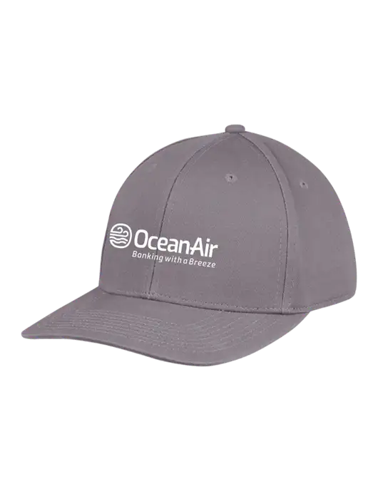 Premium Modern Structured Twill Charcoal Snapback Cap w/OceanAir Logo