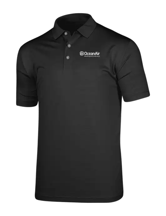 Callaway Vibrant Black Ventilated Polo w/OceanAir Logo