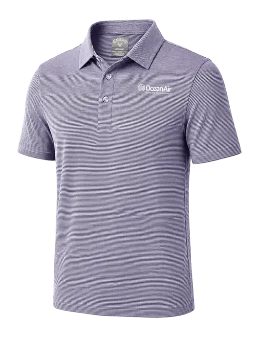 Callaway Navy Fine Line Stripe Polo w/OceanAir Logo