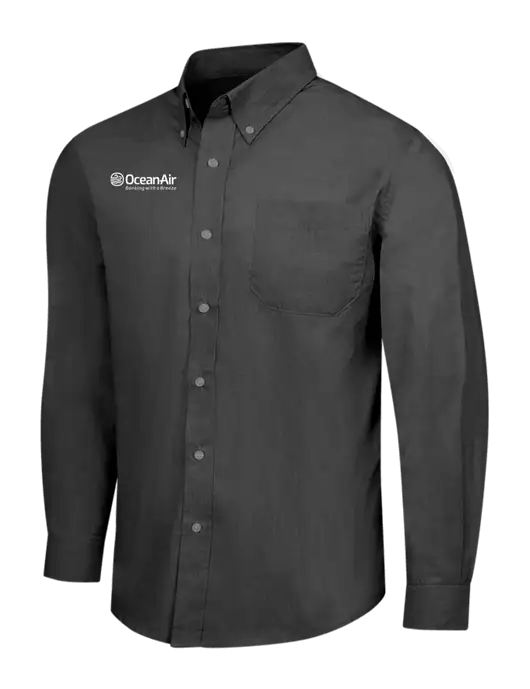 Soft Black Crosshatch Easy Care Shirt w/OceanAir Logo