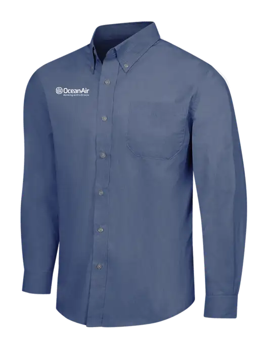 Light Navy Crosshatch Easy Care Shirt w/OceanAir Logo