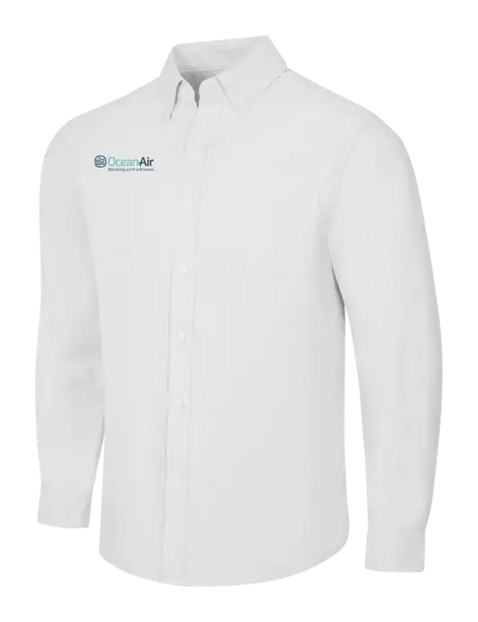 White SuperPro Oxford Shirt w/OceanAir Logo