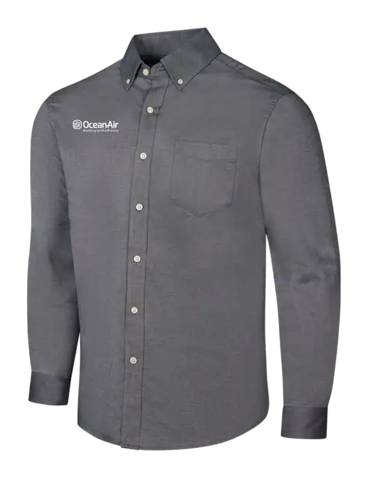 Dark Grey SuperPro Oxford Shirt w/OceanAir Logo