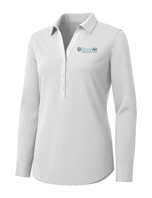 Womens White City Stretch Shirt w/OceanAir Logo