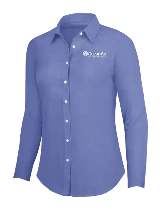 Navy Womens SuperPro Oxford Shirt w/OceanAir Logo