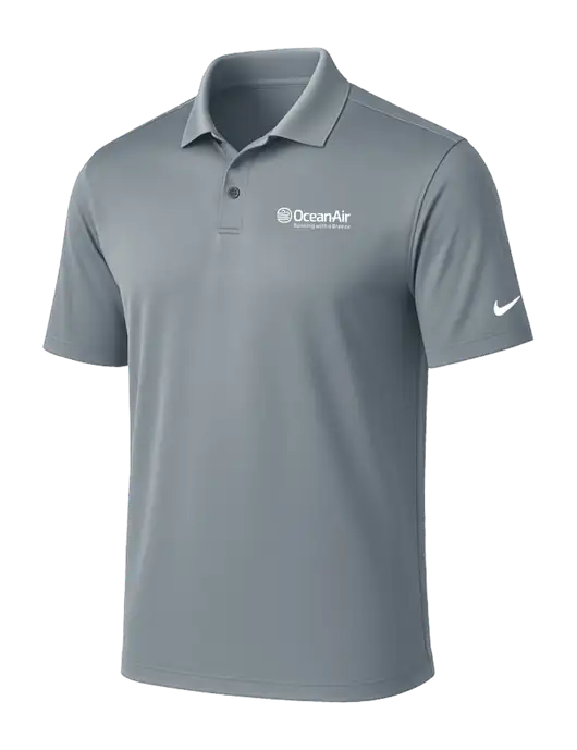 NIKE Medium Grey Victory Solid Polo w/OceanAir Logo