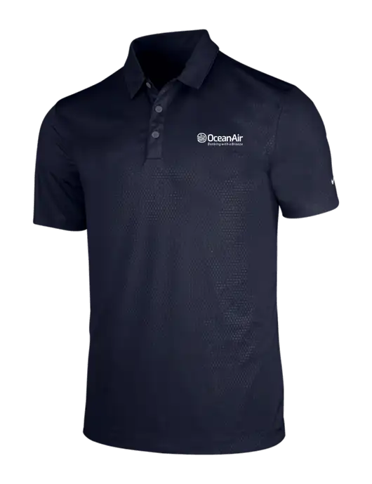 NIKE Dark Navy Dri-Fit Embossed Tri-Blade Polo w/OceanAir Logo