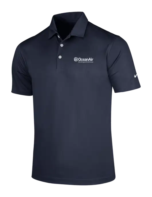 NIKE Dark Navy Dri-Fit Vertical Mesh Polo w/OceanAir Logo