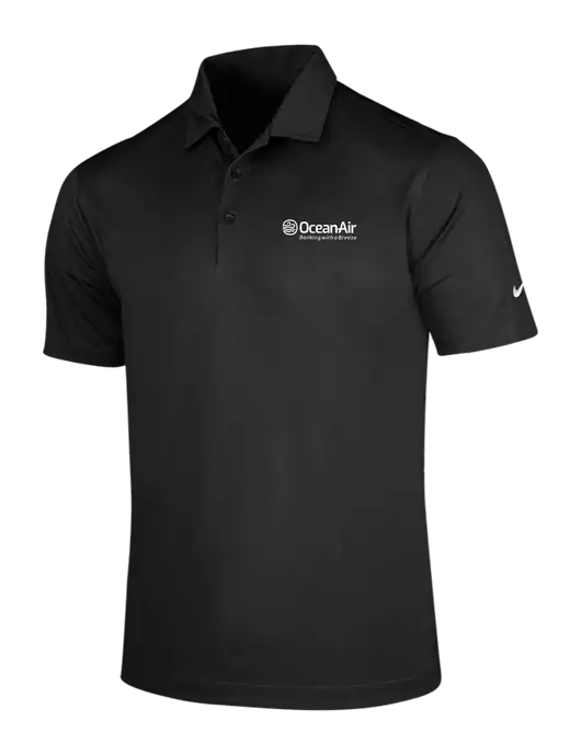 NIKE Black Dri-Fit Vertical Mesh Polo w/OceanAir Logo
