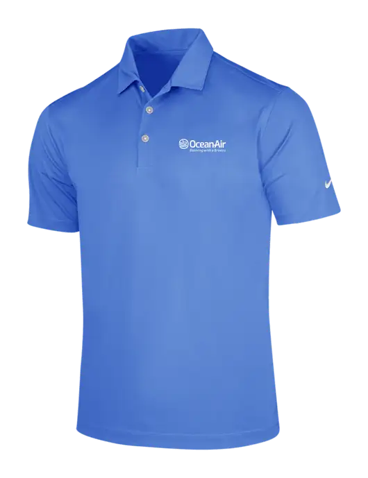 NIKE Light Royal Blue Dri-Fit Vertical Mesh Polo w/OceanAir Logo