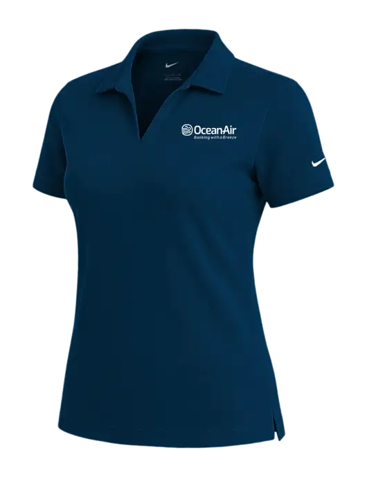 NIKE Navy Womens Dri-Fit Micro Pique Polo w/OceanAir Logo