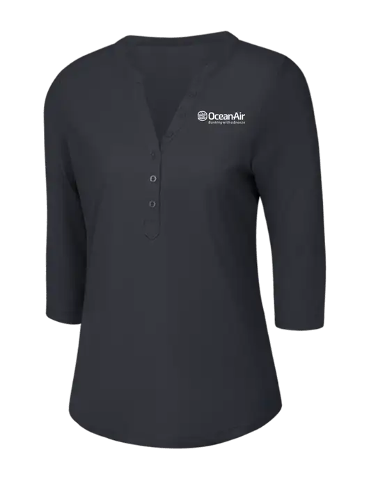 OGIO Charcoal Grey Jewel Henley w/OceanAir Logo