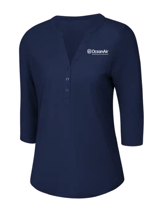 OGIO Navy Jewel Henley w/OceanAir Logo