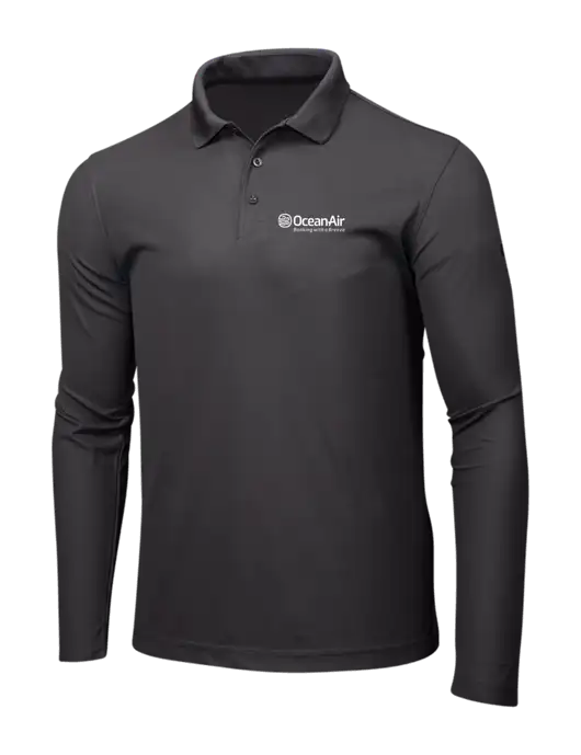 OGIO Charcoal Grey Caliber 2.0 Long Sleeve Polo w/OceanAir Logo
