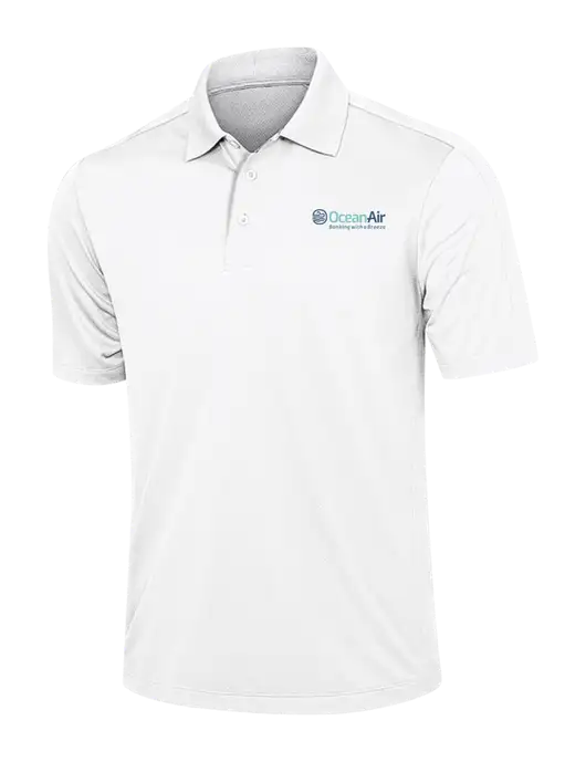 White Diamond Textured Jacquard Polo w/OceanAir Logo
