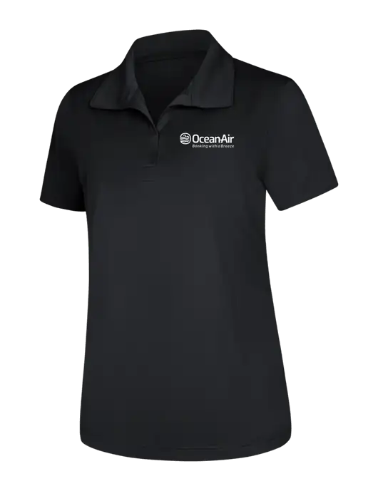 Womens Black Micropique Sport-Wick Polo w/OceanAir Logo