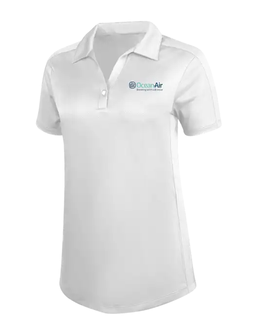 Womens White Diamond Jacquard Polo w/OceanAir Logo