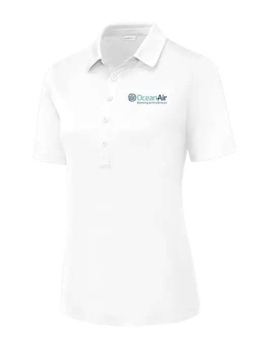 White Womens Posi-UV Pro Polo w/OceanAir Logo