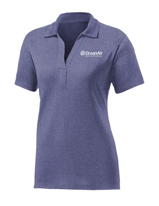 Womens Navy Heather Contender Polo w/OceanAir Logo