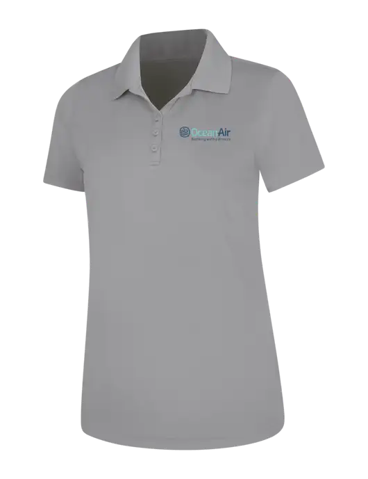 Light Grey Womens Dry Zone UV Mesh Polo w/OceanAir Logo