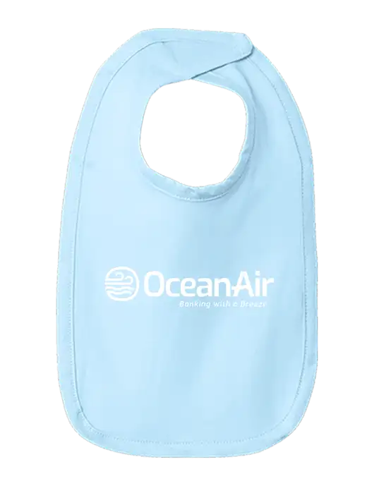 Rabbit Skins Light Blue Infant Premium Jersey Bib w/OceanAir Logo