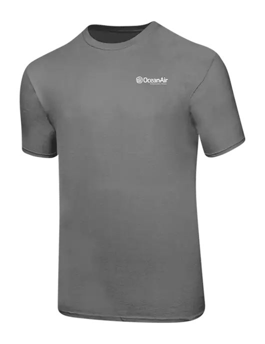 Ring Spun Medium Grey 4.5 oz T-Shirt w/OceanAir Logo