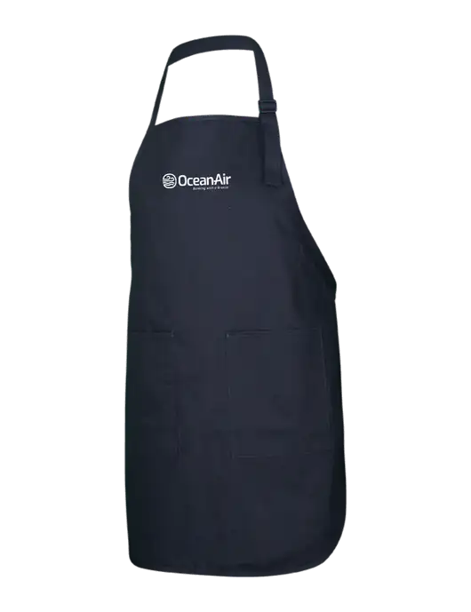 Full-Length Black Apron With Pockets w/OceanAir Logo