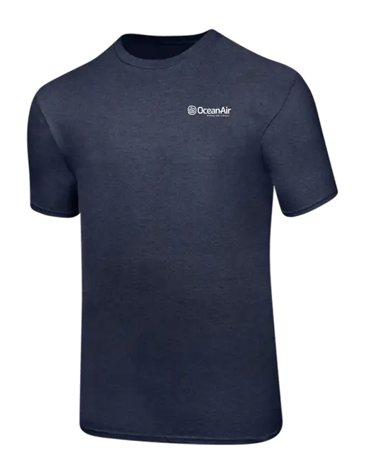 Ring Spun Heather Navy 4.5 oz T-Shirt w/OceanAir Logo