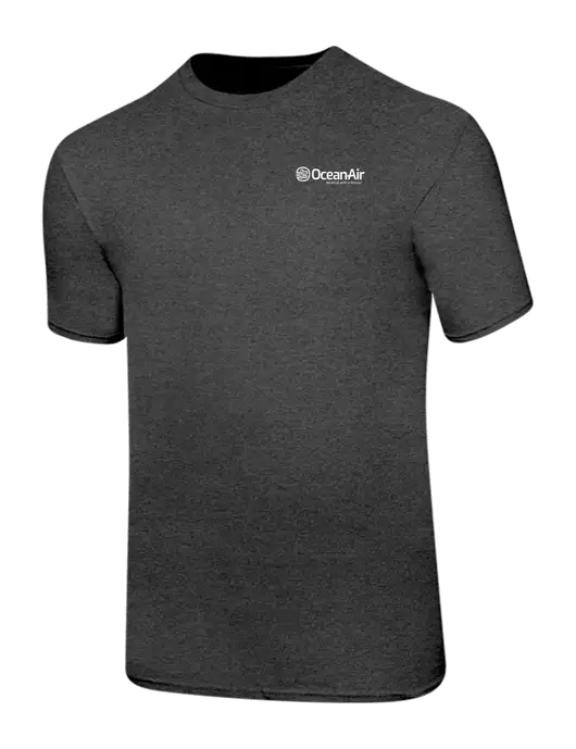 Ring Spun Dark Heather Grey 4.5 oz T-Shirt w/OceanAir Logo