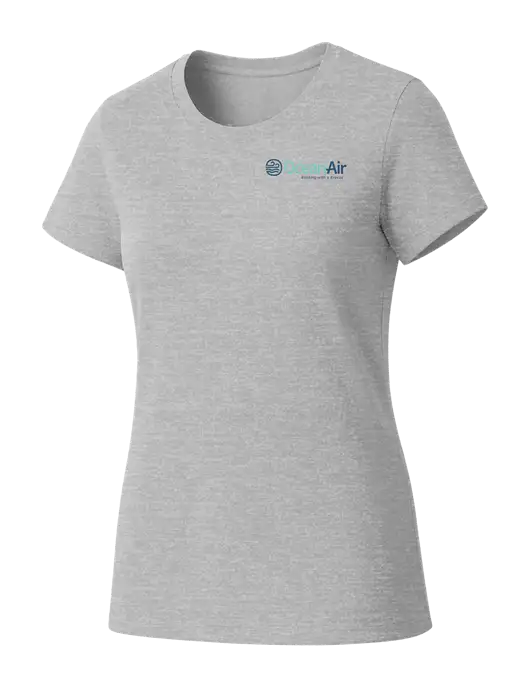 Womens Seriously Soft Light Heathered Grey T-Shirt w/OceanAir Logo
