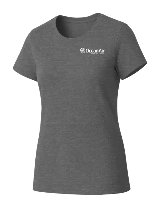 Womens Seriously Soft Grey Frost T-Shirt w/OceanAir Logo