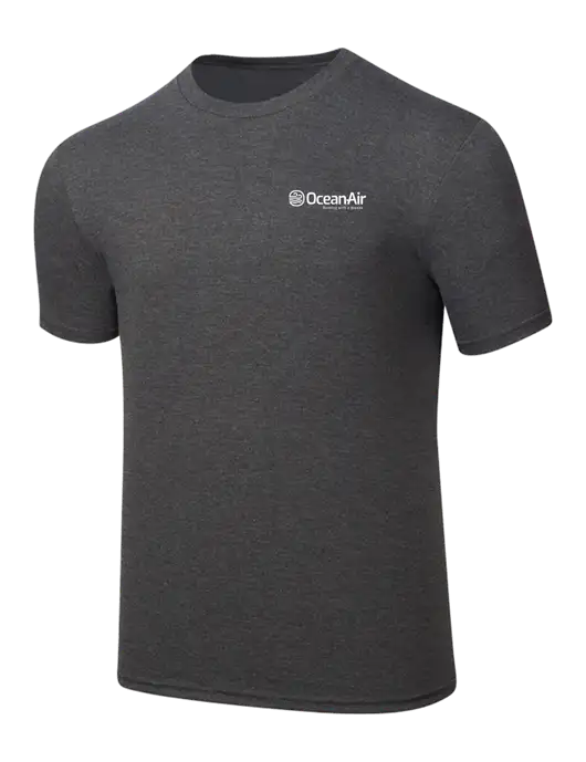 Simply Soft Heathered Charcoal 4.5oz  Poly/Combed Ring Spun Cotton T-Shirt w/OceanAir Logo