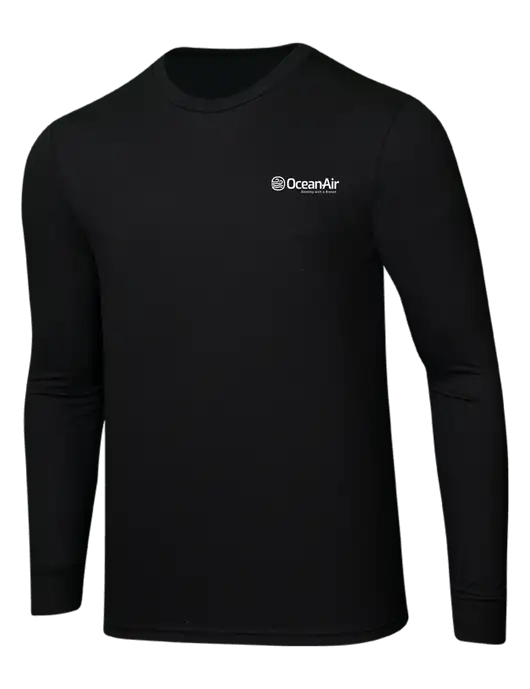 Simply Soft Long Sleeve Black 4.5 oz, Poly/Combed Ring Spun Cotton T-Shirt w/OceanAir Logo