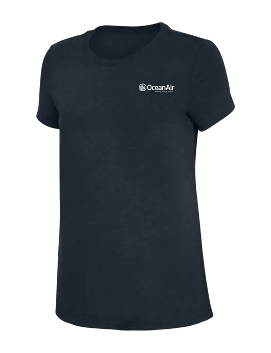 Womens Simply Soft Navy 4.5oz Poly/Combed Ring Spun Cotton T-Shirt w/OceanAir Logo
