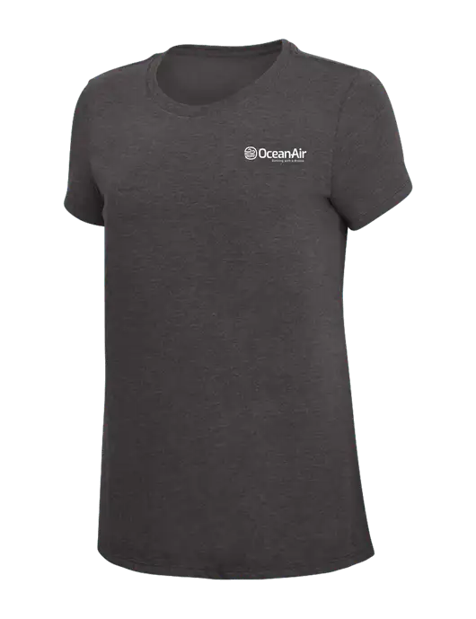 Womens Simply Soft Heather Charcoal 4.5oz  Poly/Combed Ring Spun Cotton T-Shirt w/OceanAir Logo