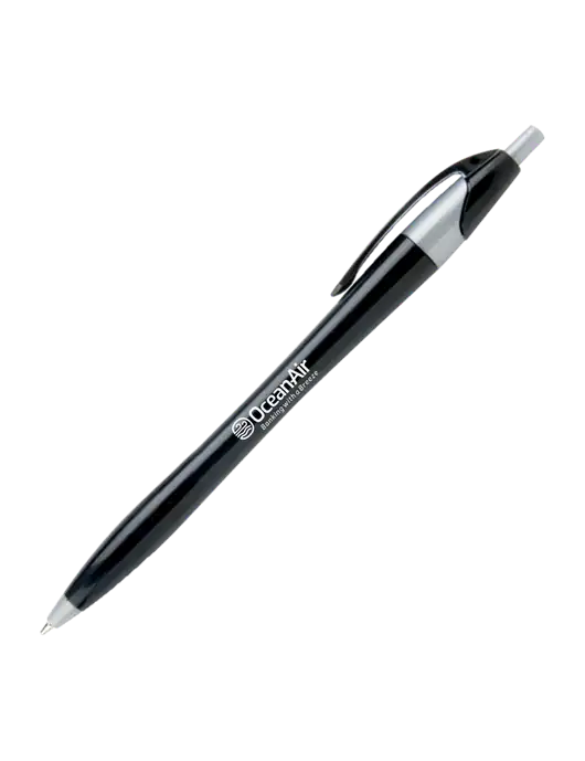 Novella Black/Silver Corporate Pen - Blue Ink w/OceanAir Logo