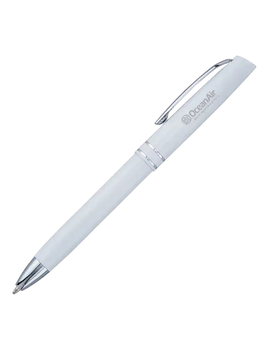 White Anguilla Black Ink Pen w/OceanAir Logo