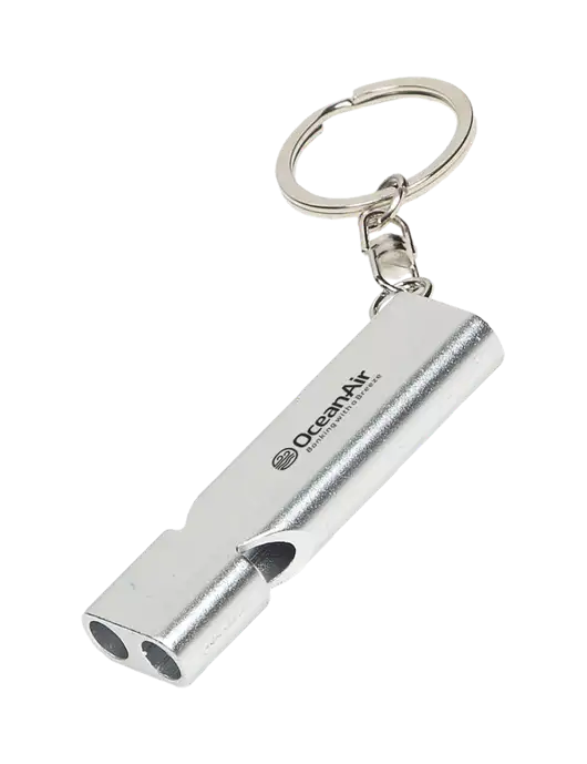 Quick Alert Silver Safety Whistle w/OceanAir Logo
