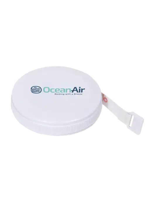 White Round Tape Measure w/OceanAir Logo