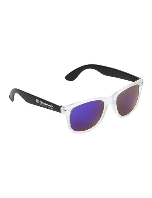 Key West Black Mirrored Sunglasses w/OceanAir Logo