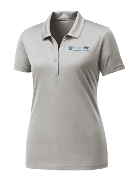 Womens Very Light Grey PosiCharge Competitor Polo w/OceanAir Logo