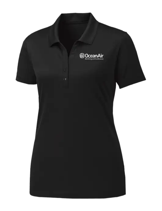 Womens Black PosiCharge Competitor Polo w/OceanAir Logo