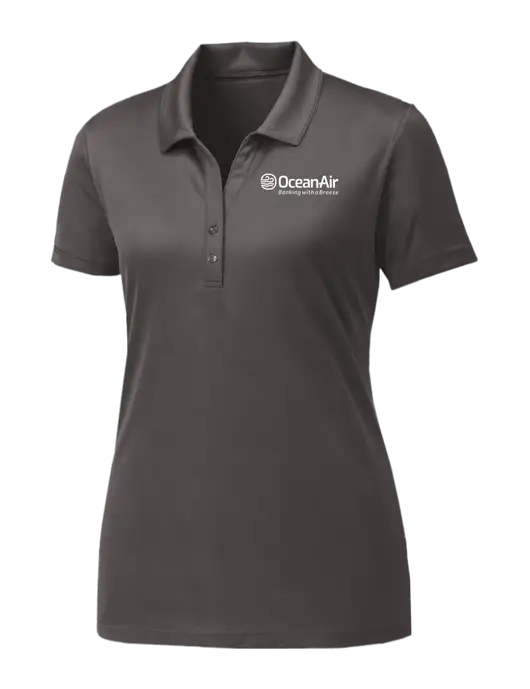 Womens Dark Grey PosiCharge Competitor Polo w/OceanAir Logo
