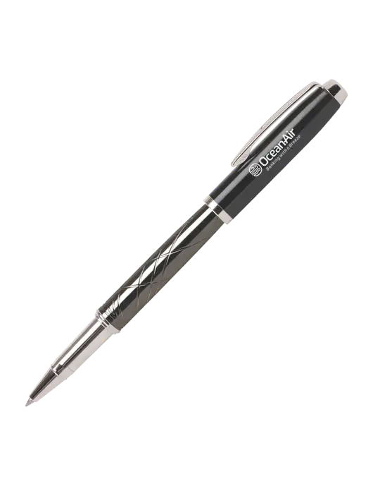 Modernist Black Rollerball Pen - Black Ink w/OceanAir Logo