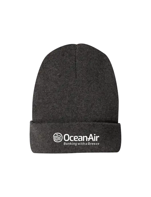 Recycled Charcoal Heather Beanie w/OceanAir Logo