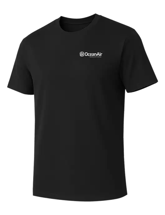 Allmade Deep Black Organic Cotton Tee w/OceanAir Logo