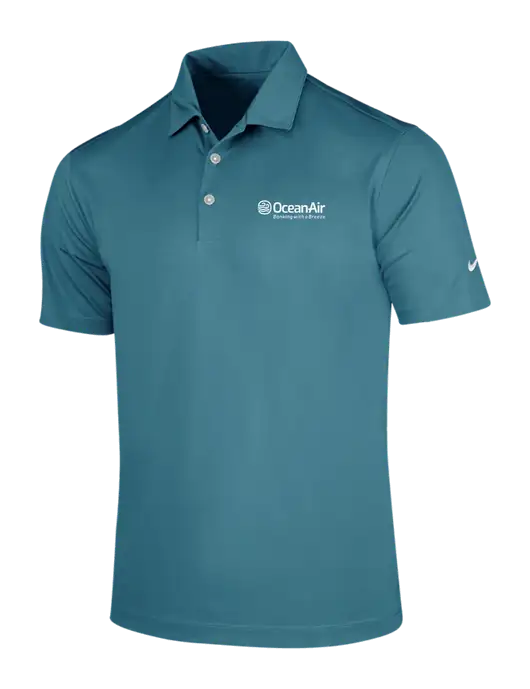 NIKE Dark Teal Dri-Fit Vertical Mesh Polo w/OceanAir Logo