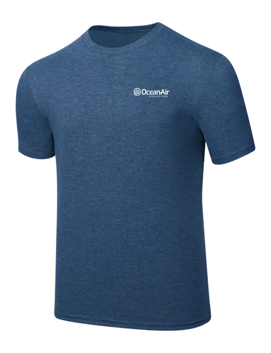 Simply Soft Heathered Navy 4.5oz  Poly/Combed Ring Spun Cotton T-Shirt w/OceanAir Logo