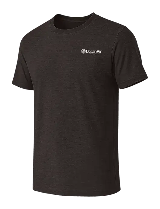 BELLA+CANVAS Dark Grey Heather CVC Short Sleeve Tee w/OceanAir Logo